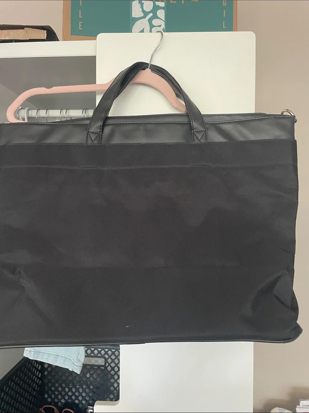 Versace Parfums Black Nylon Overnight Tote